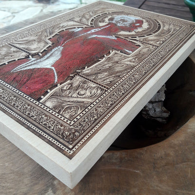 Human anatomy wood painting, ideal gift for medical students and physicians.