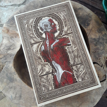 Personalized med school graduation gift featuring anatomical wood artwork.