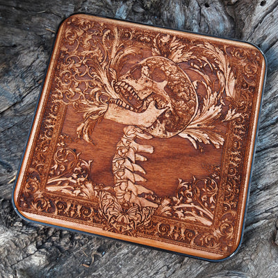 Detailed skull art wireless charger with fast charging for iPhone & Galaxy